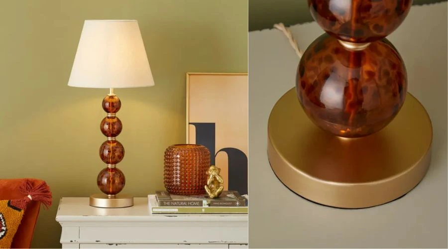 Lilo Tortoiseshell Glass Table Lamp | findwyse