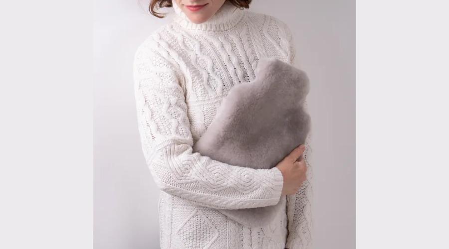 Just Sheepskin Dove Grey Hot Water Bottle