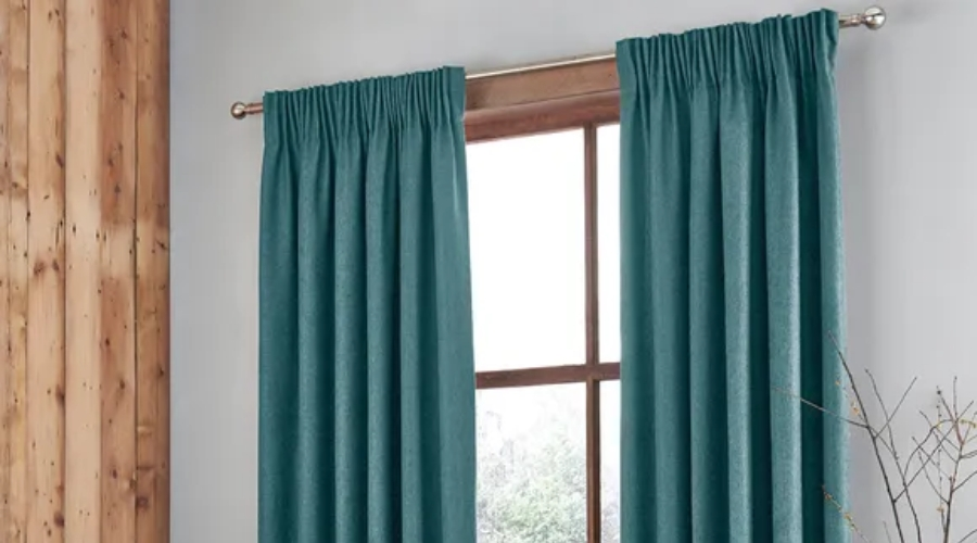 Jennings Peacock Thermal Pencil Pleat Curtains