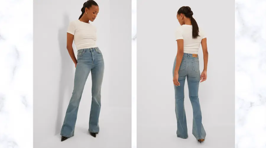 High-waisted organic bootcut skinny jeans