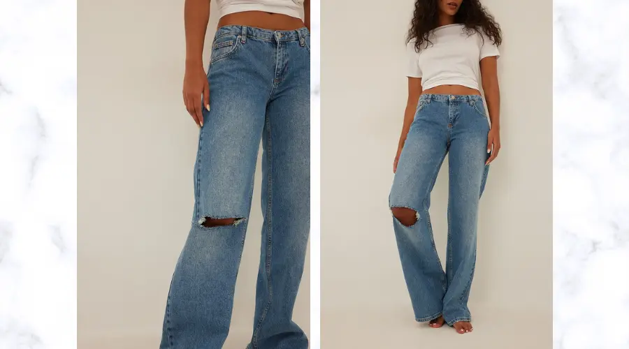 Super Low Waist Distressed Jeans