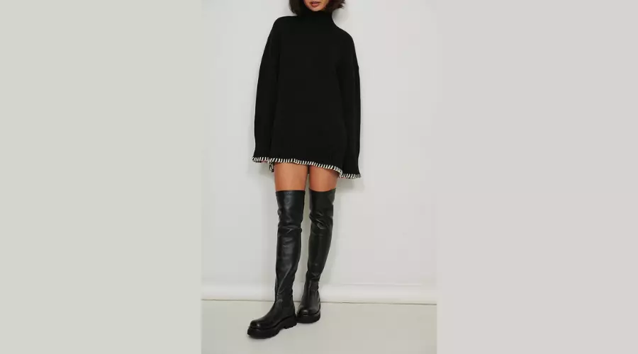Chunky over-the-knee leather boots
