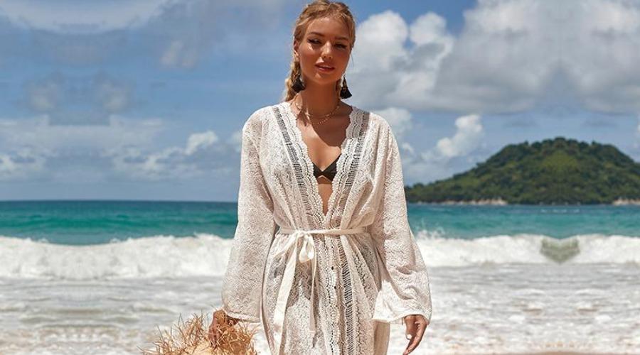 White maxi open front beach dress