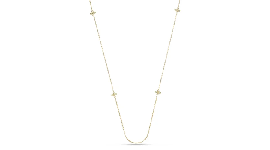 18ct Yellow Gold Love By The Yard 0.31ct 85cm 6 Stone Necklace
