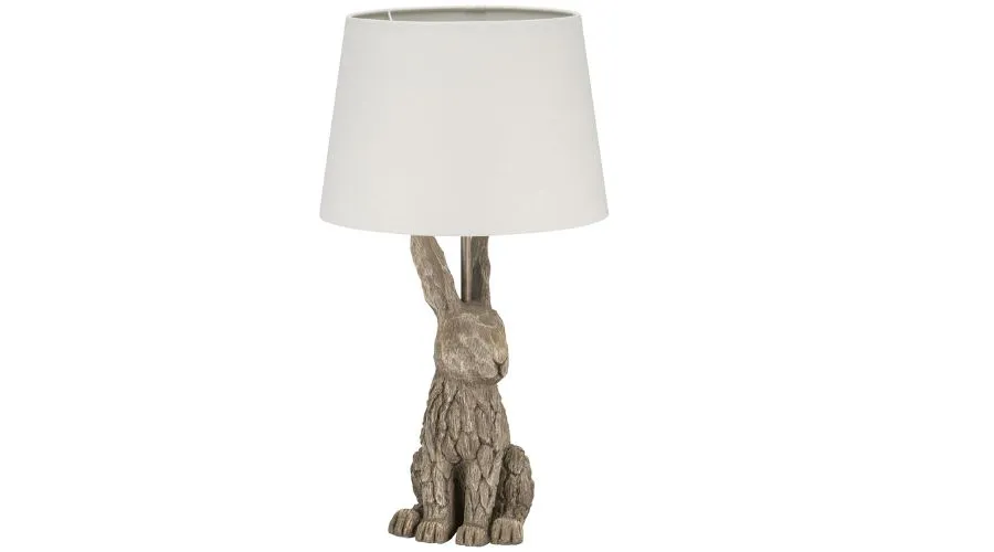 Driftwood Effect Rabbit Lamp - Neutral