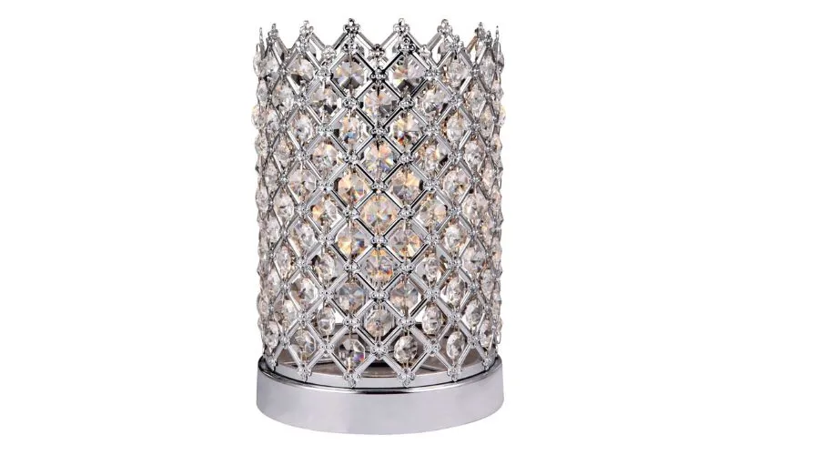 Crystal Cross Table Lamp - Silver