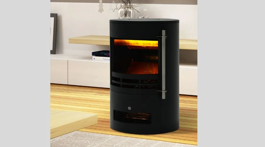 Homcom Electric Fireplace Heater 900W,1800W-Black - Black