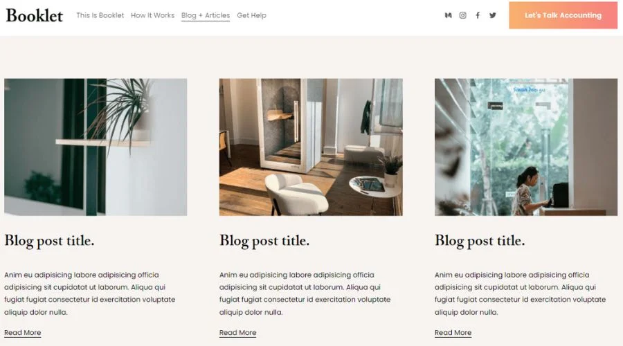 Features of Squarespace's blog template