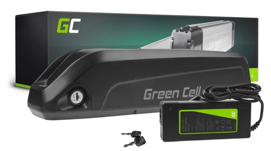 GreenCell E-Bike Battery Down Tube with Charger 36 V -10.4Ah | E-bike charger