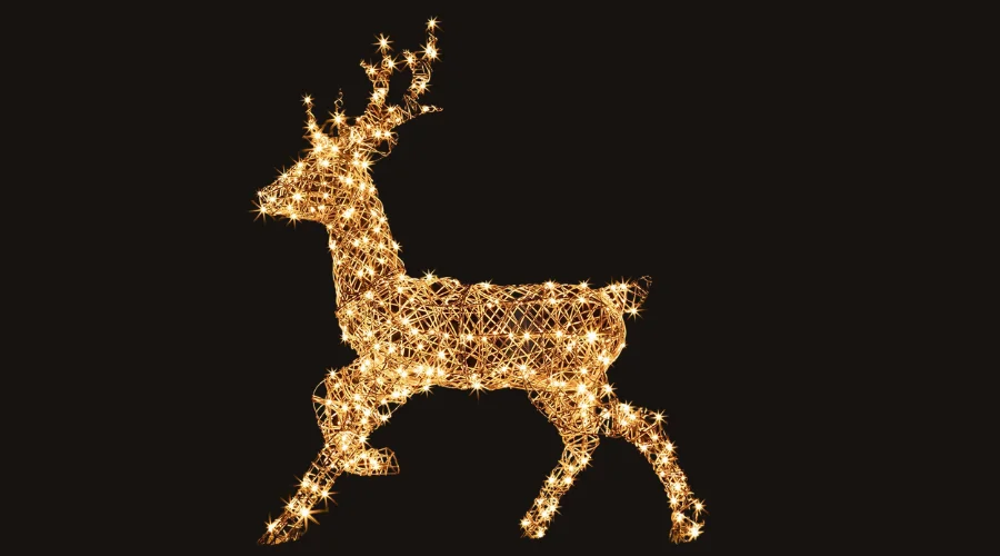 LED Golden Rattan Reindeer | findwyse