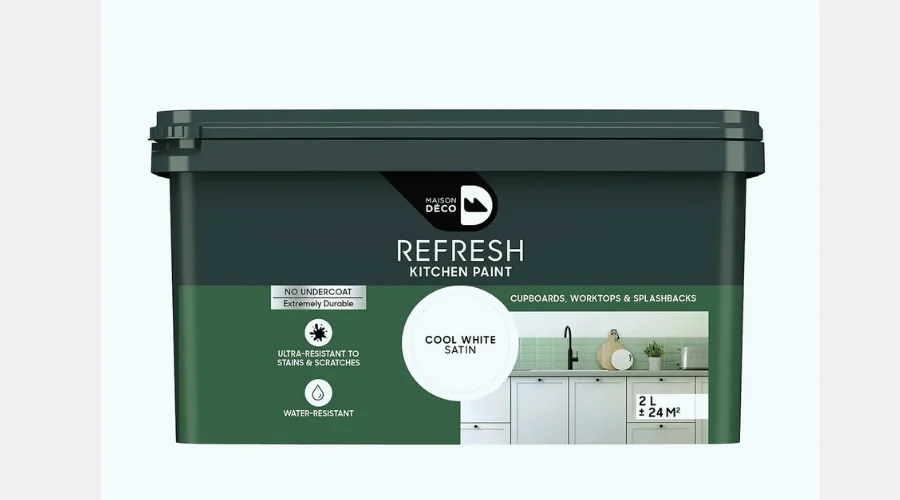 Maison Deco Refresh Kitchen Cupboards, Worktops & Splashbacks Paint Cool White