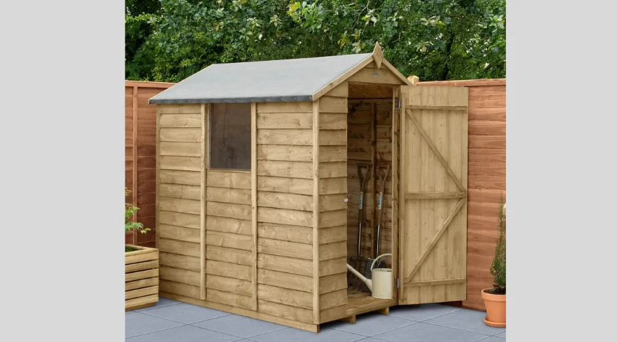 Forest 6 x 4ft Overlap Pressure Treated Apex Shed 