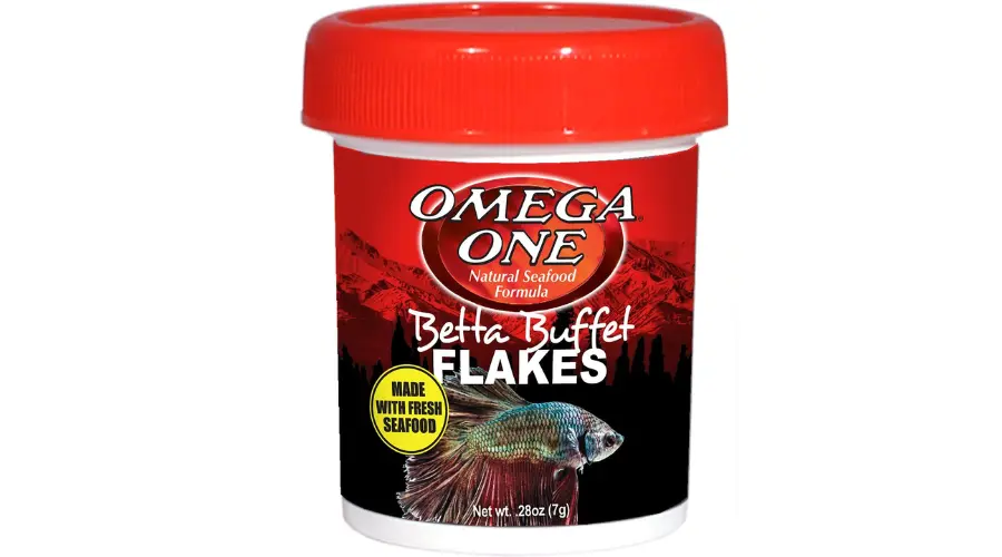 Omega One Betta Buffet Flakes Fish Food, .28-oz jar | Findwyse
