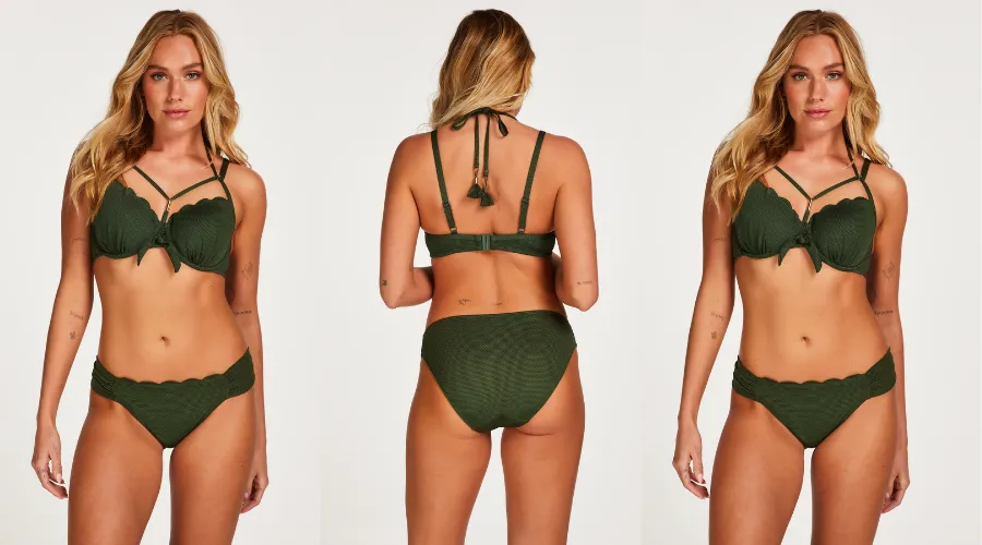 Preformed Underwire Bikini Top Scallop - Green | Findwyse