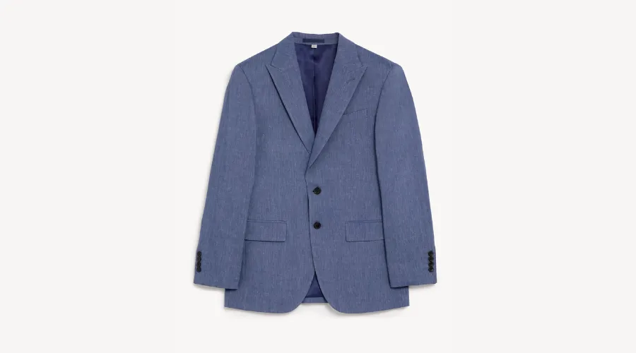 Tailored fit linen rich suit jacket