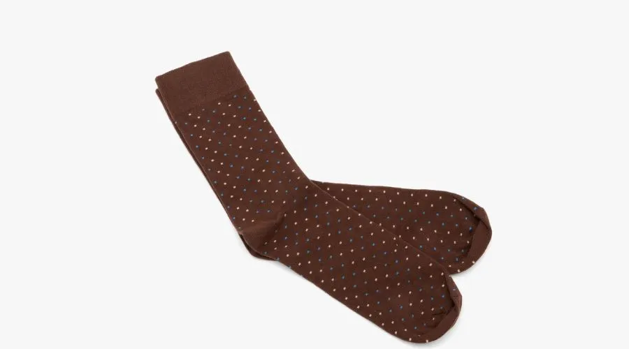 Brown Men’s Socks with Dots