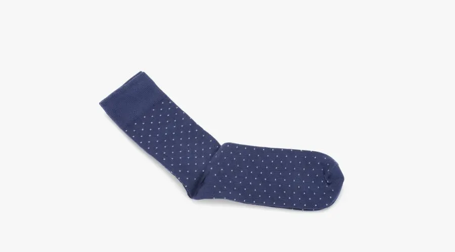 Navy Blue Men’s Socks With White Dots