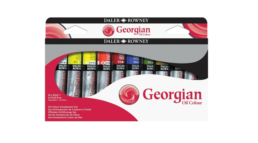 Daler-Rowney Georgian Oil Colour Introduction Set 10x22ml Paint Tubes