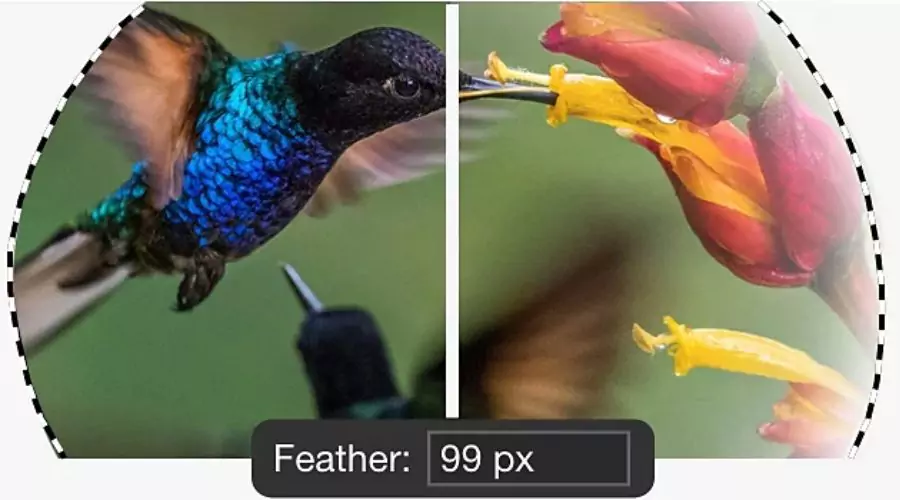 What do you mean by feather edges in Photoshop? 