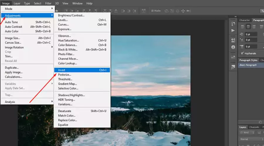 Where would you need Photoshop invert colours feature?