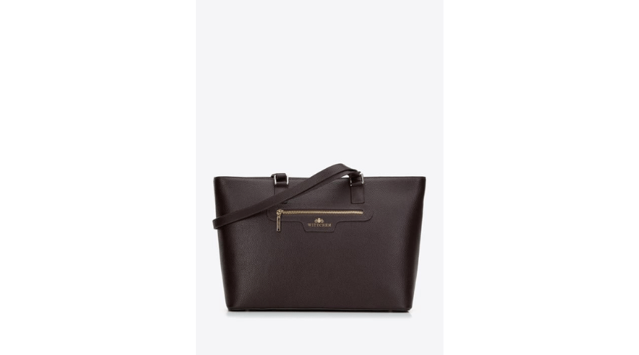 Leather Bag with Front Pocket in Dark Brown Colour | Findwyse