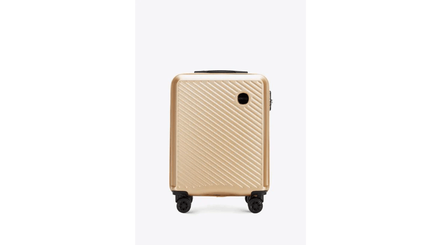 ABS Cabin Suitcase with Diagonal Gold Stripes | Findwyse