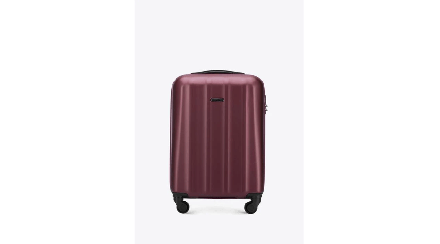 Burgundy Textured Polycarbonate Cabin Suitcase | Findwyse
