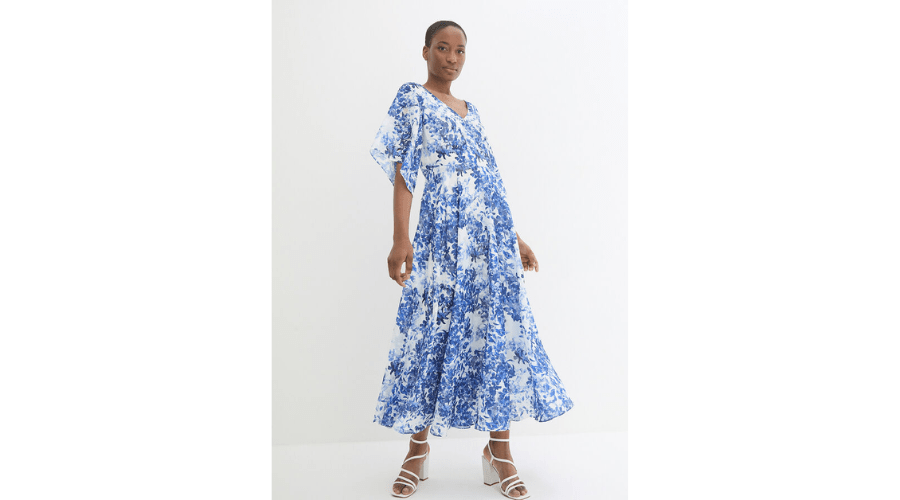 Chiffon Evening Dress With A Jacquard print | Findwyse