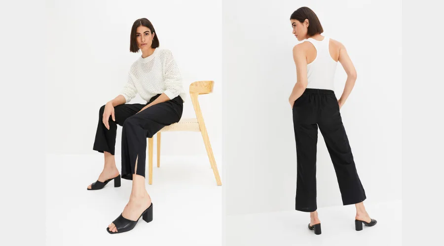 Linen Trousers With A Slit