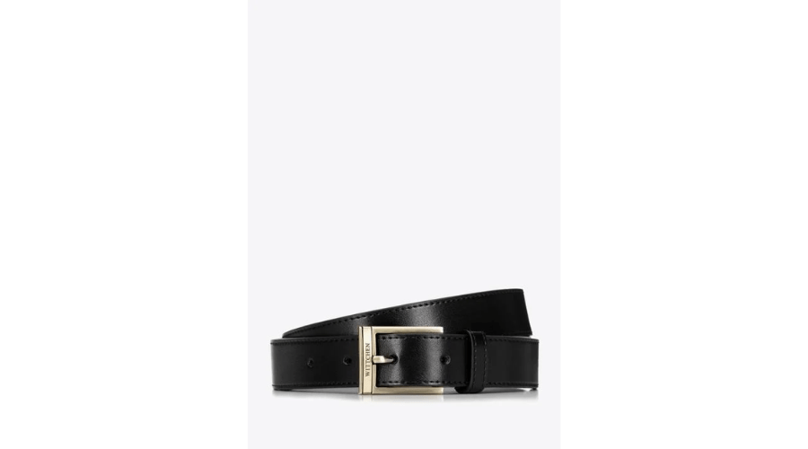 Men’s Narrow Black Leather Belt | Findwyse