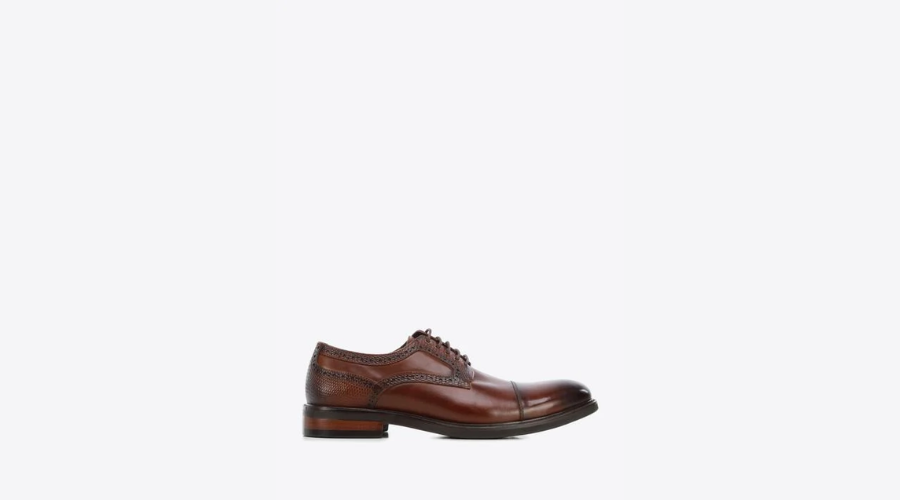 Men's leather derby with brown lizard texture inserts | Findwyse