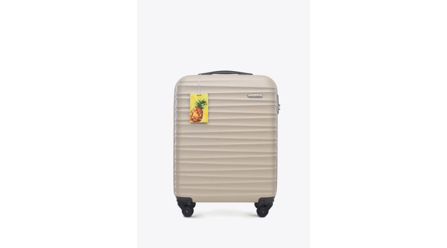 Small ABS Suitcase with a Beige ID Tag | Findwyse
