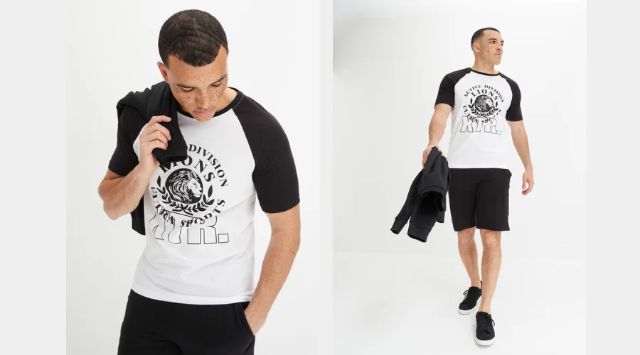 T-Shirt Black And White With Print