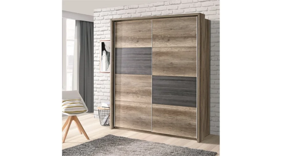 Wardrobe with 2 sliding doors 170 cm by SKIVE | Findwyse