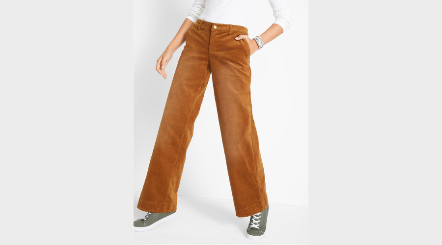 Wide Stretch Corduroy Trousers