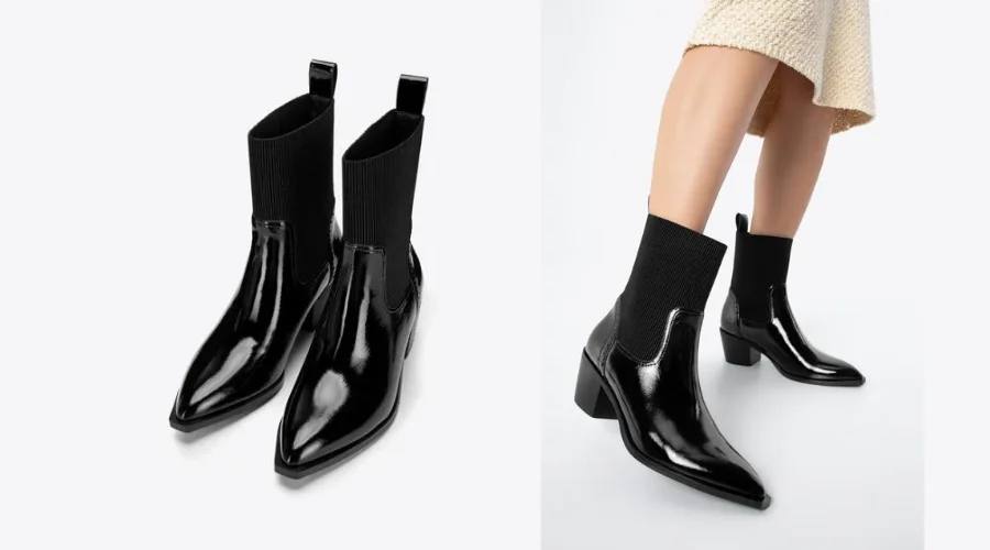 Women’s Black Patent Leather Cowboy Boots