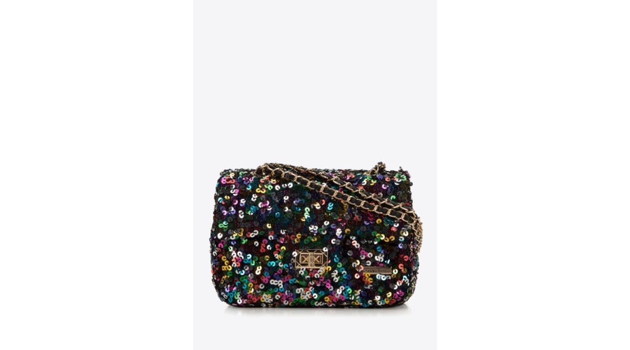 Women's bag with sequins on a multicolour chain | Findwyse