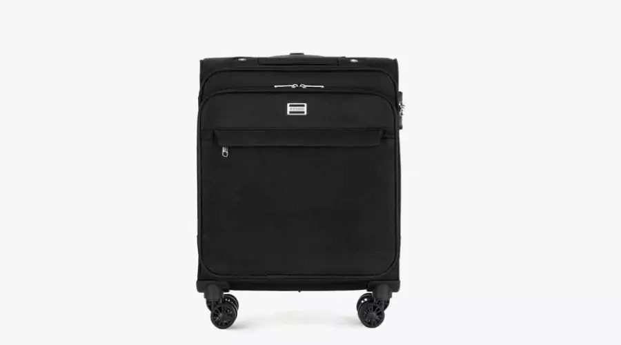 A small, soft suitcase in black colour