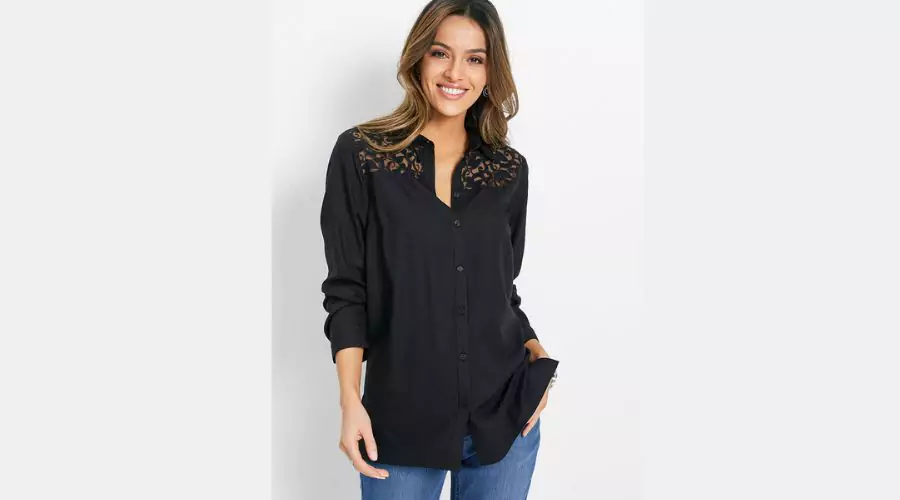 BLOUSE WITH LACE - PLN 119.99