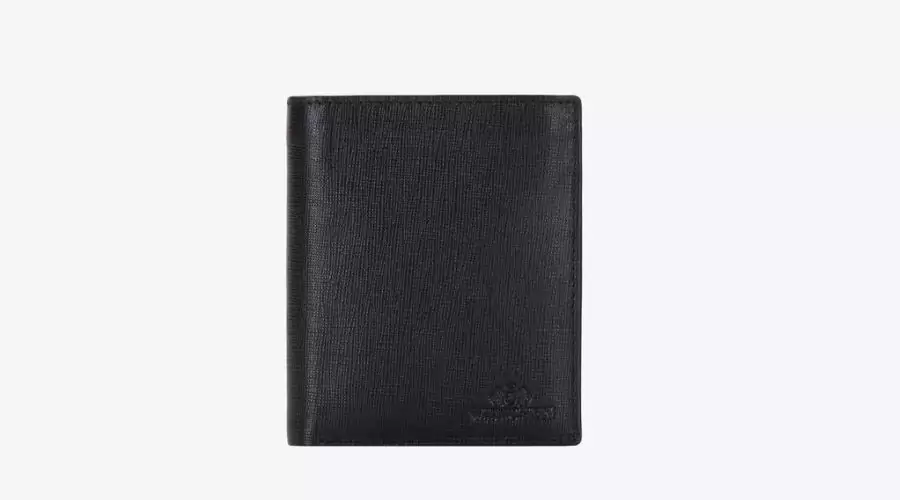 Men's wallet made of black grain leather