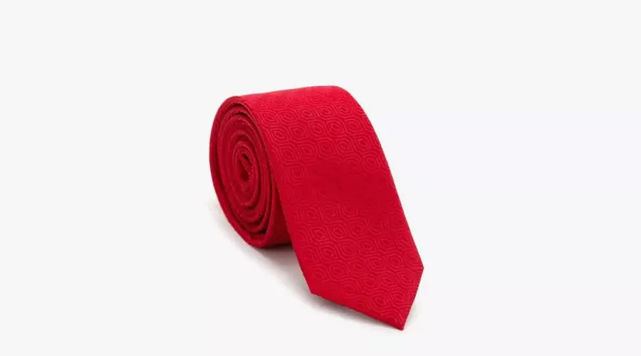 Red Patterned Silk Tie