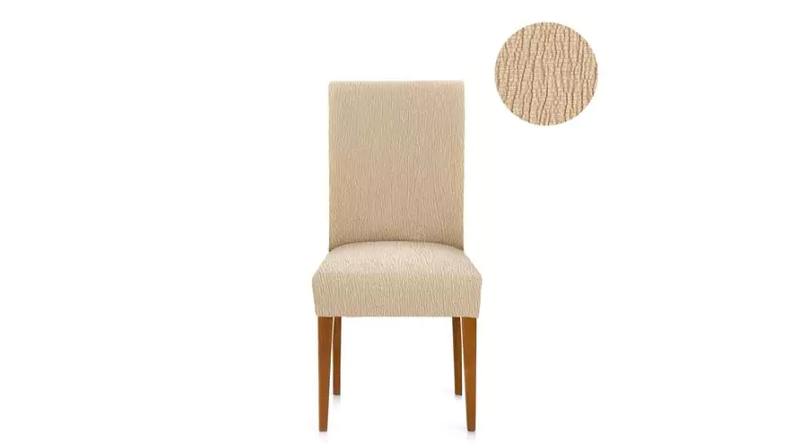 Vipalia Pack of 2 stretch dining chair covers with Adpatable backrest in Troya beige model