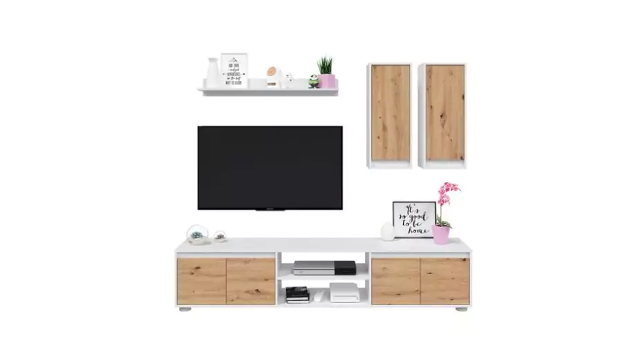Yuma TV Compack Oak White 200cm Furniture 