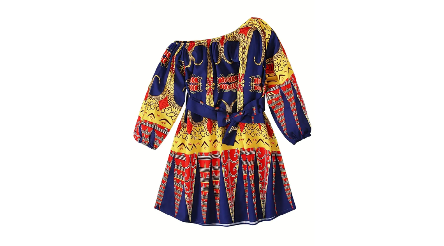 African Style Boho Long Sleeve Dress