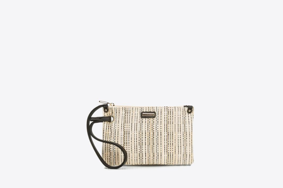 Black Canvas Weave Clutch Bag | Findwyse