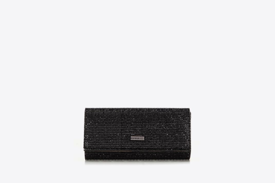 Black Clutch Bag With Crystals | Findwyse