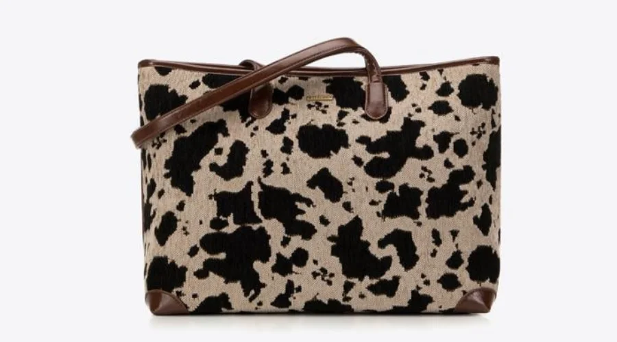 Brown animal pattern shopper bag