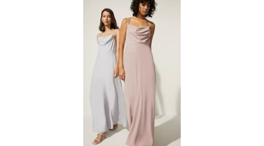 Cowl Double Strap Midi Dress