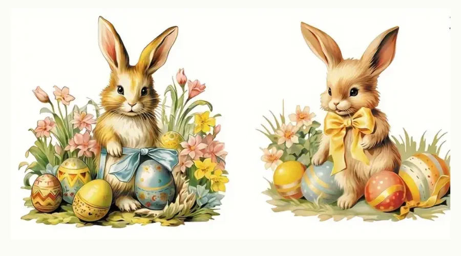 Easter Bunny Watercolor Clipart Cartoon