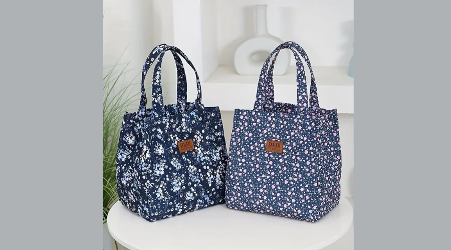 Floral Printed Insulated Tote Bag